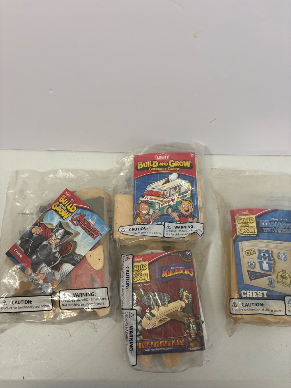Lowe's Build & Grow DIY Kits For Kids Project Lot Of 4 Monsters Thor Madagascar